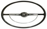 volante tipo originale 60-71 nero diametro 400mm completo di mezzaluna e logo